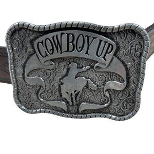 Wrangler Cowboy Up Western Belt Buckle Rodeo Festival Fair